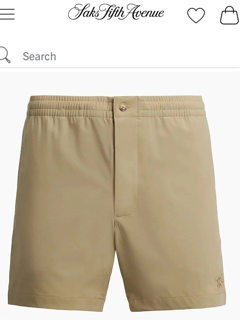 NWT Polo Ralph Lauren Elasticized Waistband Mid-Rise Trunks Beige Small $110